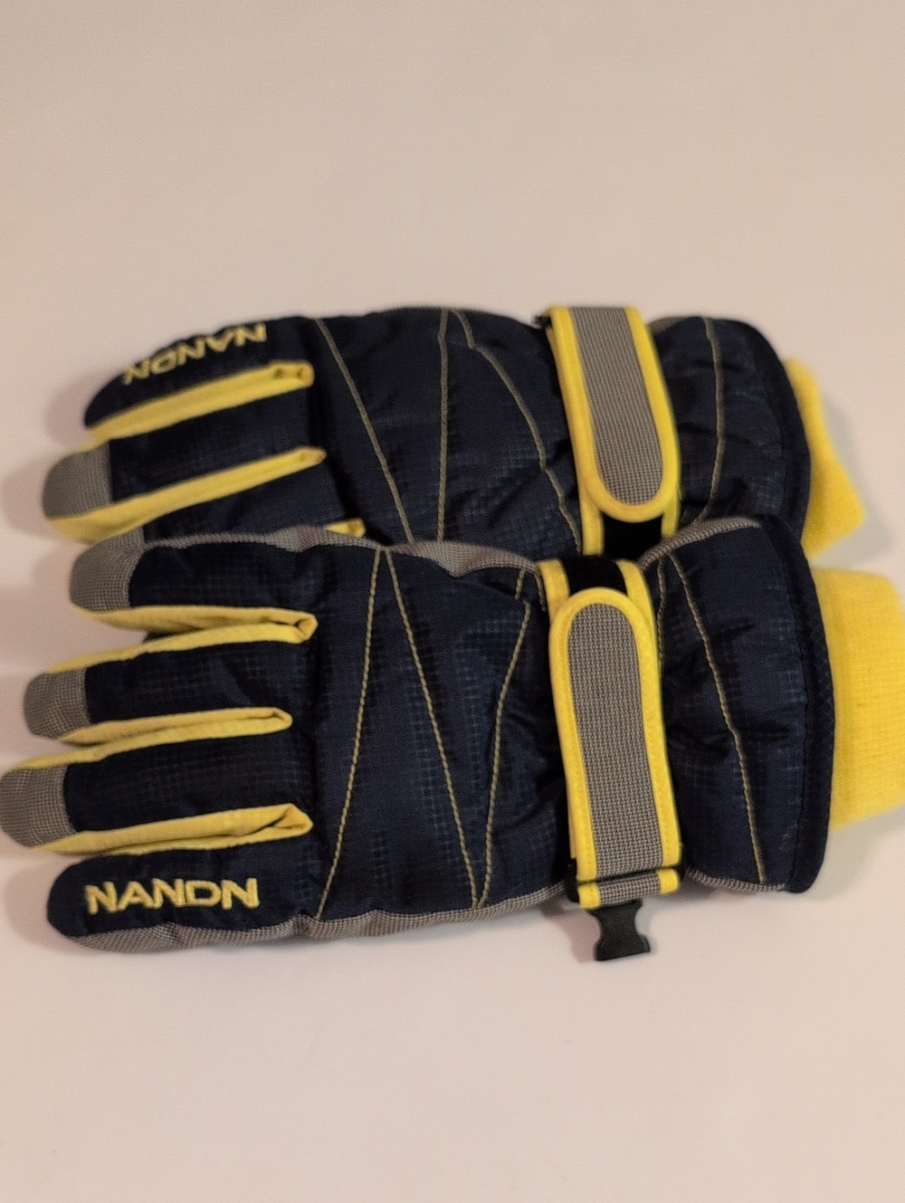 NANON Unisex Navy & Yellow Insulated Motorcycle, Ski, Snow Gloves Sz Medium